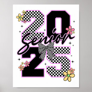 Senior 2025 Graduation Coquette Bow Graduate Women Poster