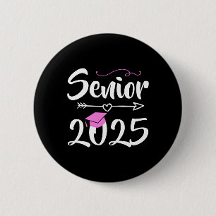 Senior 2025 Pink Tel Cl Of 2025 Graduate Graduatio 6 Cm Round Badge