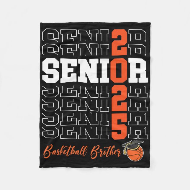 Senior 2025 Sketll Brother Gift Cl Of 2025 Proud B Fleece Blanket (Front)