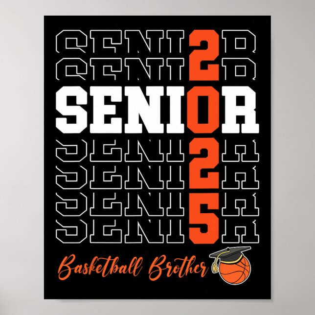 Senior 2025 Sketll Brother Gift Cl Of 2025 Proud B Poster (Front)