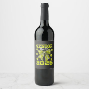 Senior 2025 Softball Graduate Graduate Sport Wine Label