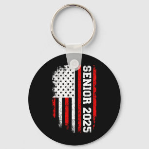 Senior 2025 Us Flag College High School Graduation Key Ring