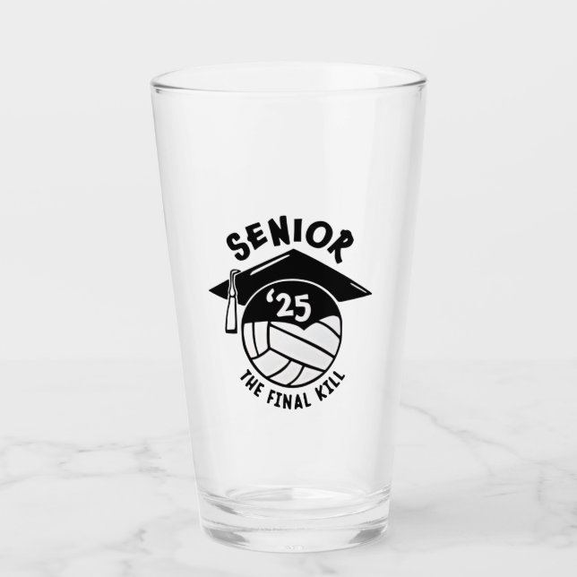 Senior 2025 Volleyball Graduation  Glass (Front)