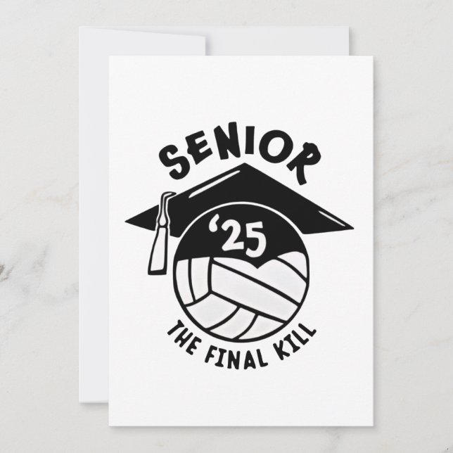 Senior 2025 Volleyball Graduation  Invitation (Front)