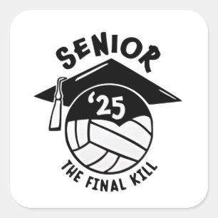 Senior 2025 Volleyball Graduation  Square Sticker
