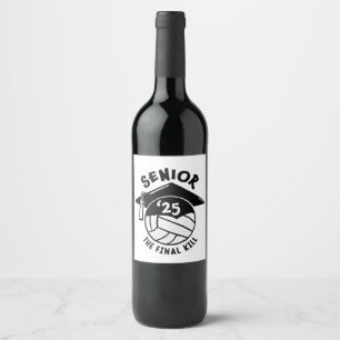 Senior 2025 Volleyball Graduation Wine Label