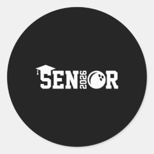 Senior 2026 Bowling Player Cl Of 2026 Graduation S Classic Round Sticker