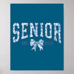 Senior 2026 chinoiserie floral bow graduation poster
