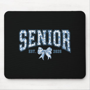 Senior 2026 Chinoiserie Floral Bow Graduation Tee  Mouse Pad