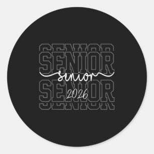 Senior 2026 Cl Of 2026 School Year Graduation Men  Classic Round Sticker