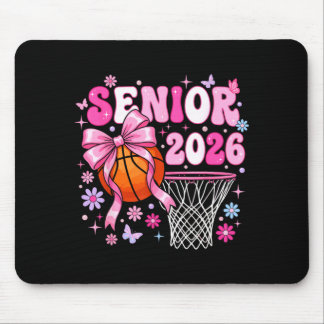 Senior 2026 class of 2026 basketball coquette bow mouse pad