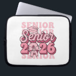 Senior 2026 Class of 2026 Coquette Pink Bow Gradua Laptop Sleeve<br><div class="desc">Senior 2026 Class of 2026 Coquette Pink Bow Graduation 2026</div>