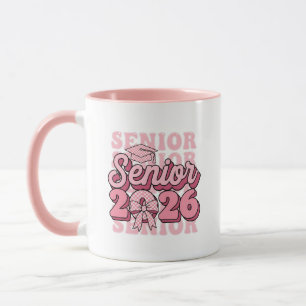 Senior 2026 Class of 2026 Coquette Pink Bow Gradua Mug