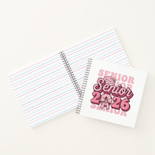Senior 2026 Class of 2026 Coquette Pink Bow Gradua Notebook