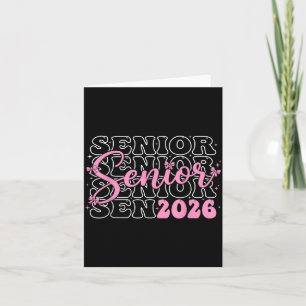 Senior 2026 Class Pink Coquette Illustration Card