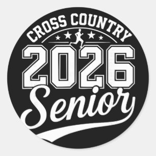 Senior 2026 Cross Country Team Mum Xc High School Classic Round Sticker