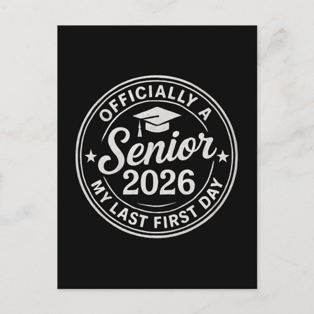 Senior 2026 First Day Stamp Postcard (Front)