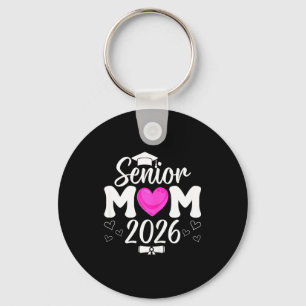 Senior 2026 graduation cap mom pink heart proud key ring