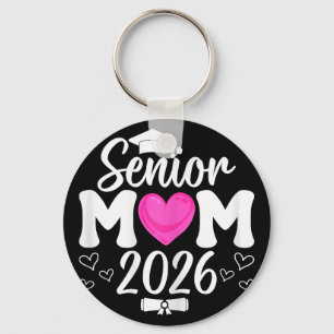 Senior 2026 Graduation Cap Mum Pink Heart Proud Mo Key Ring