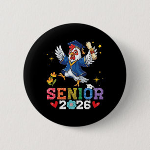 Senior 2026 Graduation Chicken Cl Of 26 Scholar Gr 6 Cm Round Badge