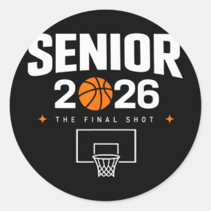 Senior 2026 Graduation Cl Of 2026 Basketball Gradu Classic Round Sticker