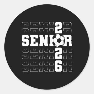 Senior 2026 Graduation Cl Of 2026 School Soccer Gr Classic Round Sticker