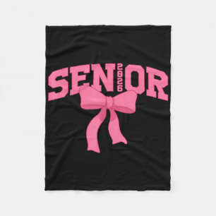 Senior 2026 Graduation Coquette Cl Of 2026 Back To Fleece Blanket