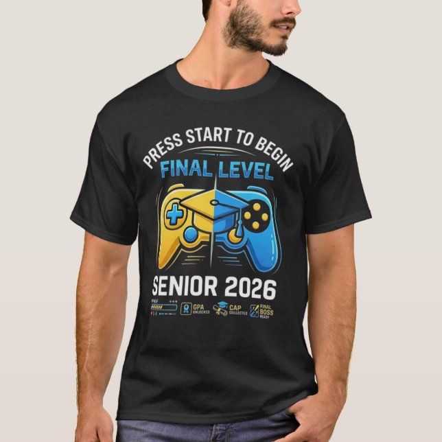Senior 2026 Graduation-  Gamer Grad 2026  T-Shirt (Front)