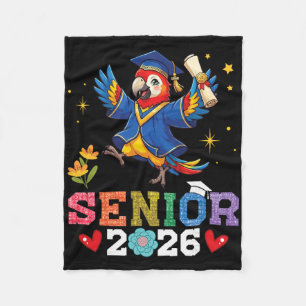Senior 2026 Graduation Parrot Cl Of 2026 Scholar G Fleece Blanket