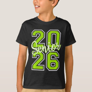 Senior 2026 Graduation Varsity Lime Green White On T-Shirt