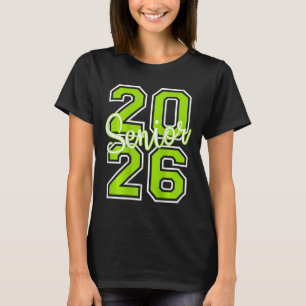 Senior 2026 Graduation Varsity Lime Green White On T-Shirt