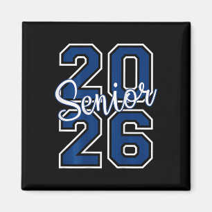 Senior 2026 Graduation Varsity Navy Blue White On  Magnet
