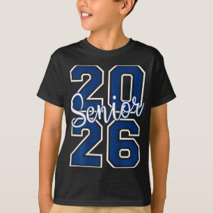 Senior 2026 Graduation Varsity Navy Blue White On  T-Shirt