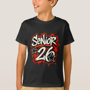 Senior 2026 Graffiti Drip Style Graduation Graphic T-Shirt