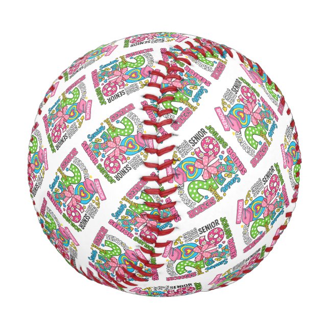 Senior 2026 Groovy Baseball Keepsake (Angled)