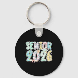 Senior 2026 Lace Coquette Floral Pastel Graduation Key Ring