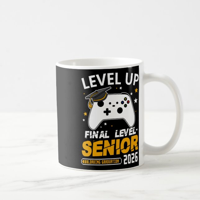Senior 2026 Level Up Final Graduation Grad Gaming  Coffee Mug (Right)