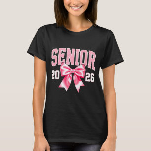 Senior 2026 pink bow cute girly graduation class o T-Shirt