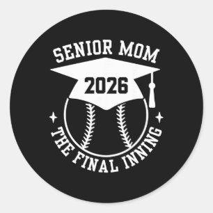 Senior 2026 Proud Softball Mum The Final Inning Gr Classic Round Sticker