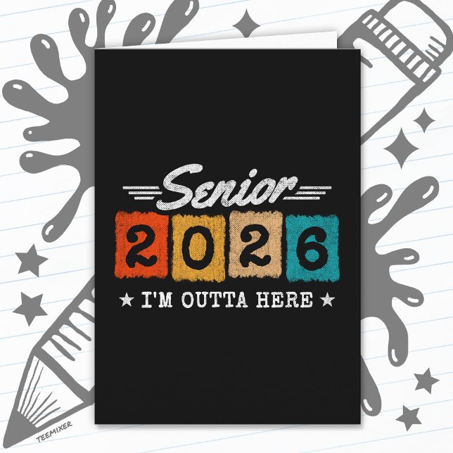 Senior 2026 Retro Graduation Quote Multicolor Card (Creator Uploaded)