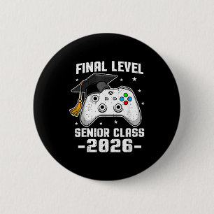 Senior 2026 video game gamer class of 2026 6 cm round badge
