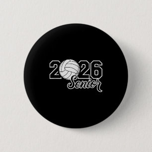 Senior 2026 volleyball mum high school graduation 6 cm round badge