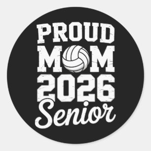 Senior 2026 Volleyball Mum High School Graduation Classic Round Sticker