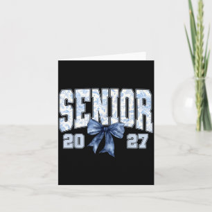 Senior 2027 Blue Floral Coquette Graduation Girl Card