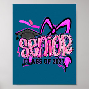 Senior 2027 class of 2027 coquette girl pink poster