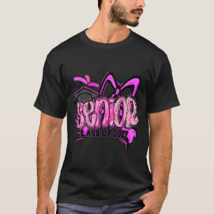 Senior 2027 class of 2027 coquette girl pink T-Shirt