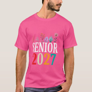 Senior 2027 Groovy Retro Grad Class Of 2027 Gradua T-Shirt