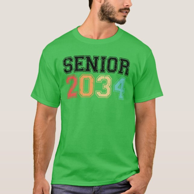 Senior 2034 Retro Vintage family T-Shirt (Front)