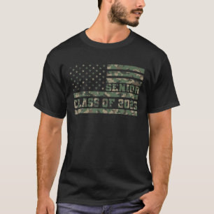 Senior 22 Class Of 2022 Graduation American Camouf T-Shirt