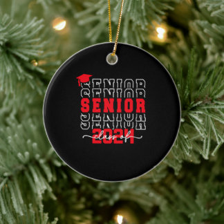 Senior 24 Class of 2024 Back to School Graduation Ceramic Tree Decoration